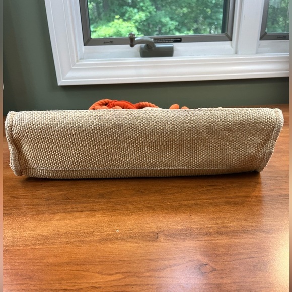 Escada Ivory Tote with Orange Trim and Handles - Picture 7 of 15